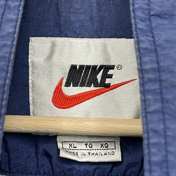 Vintage 90s Nike Blue & White Windbreaker Jacket XL Lightweight - Picture 5 of 9